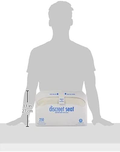 Discreet Seat Half-Fold Toilet Seat Covers, 14.25 X 16.5, White, 250/pack, 20 Packs/carton