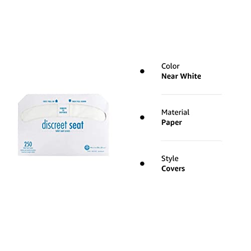 [4-Pack of 250] Discreet Seat DS-1000 Half-Fold Disposable Toilet Seat Covers