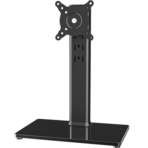 [1 PC] Single Computer Monitor Mounts, Freestanding Riser with Height Adjustable