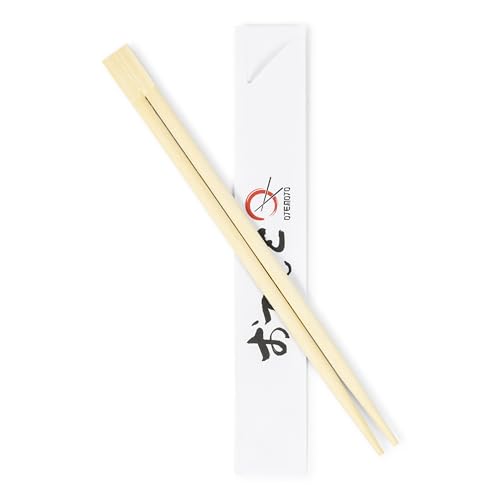 [50 Pairs] Bamboo Wooden Chopsticks with Paper Sleeves, Premium Quality