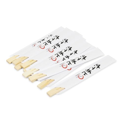 [50 Pairs] Bamboo Wooden Chopsticks with Paper Sleeves, Premium Quality