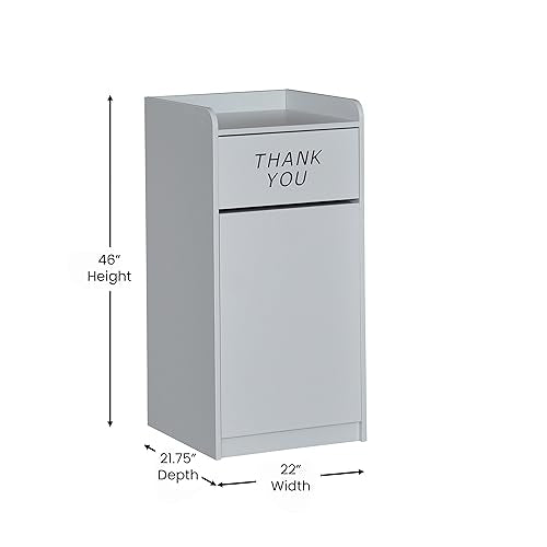 Flash Furniture Wood Tray Top Receptacle, Set of 1, Black