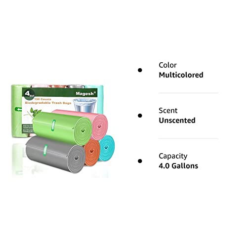 Magesh 4 Gallon Trash Bag Strong, 15L, 105 Bags