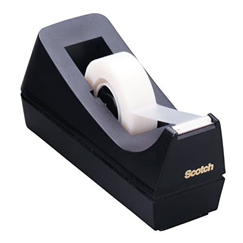 [1 or 3 Pack] Scotch Desktop Tape Dispenser, Black, 2.7 in. x 2.7 in. x 6.4 in