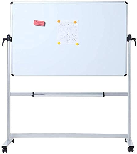 [1 Set] Double-Sided Magnetic Mobile Whiteboard with 3 Erasers
