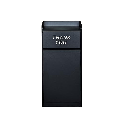 Flash Furniture Wood Tray Top Receptacle, Set of 1, Black