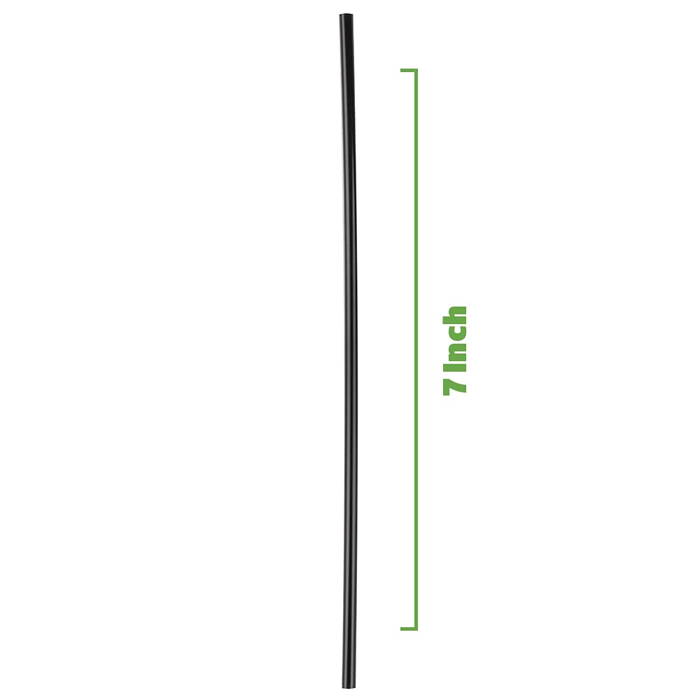 [1000 CT] 7 Inch Coffee Stirrers, Cocktail Straws, Black