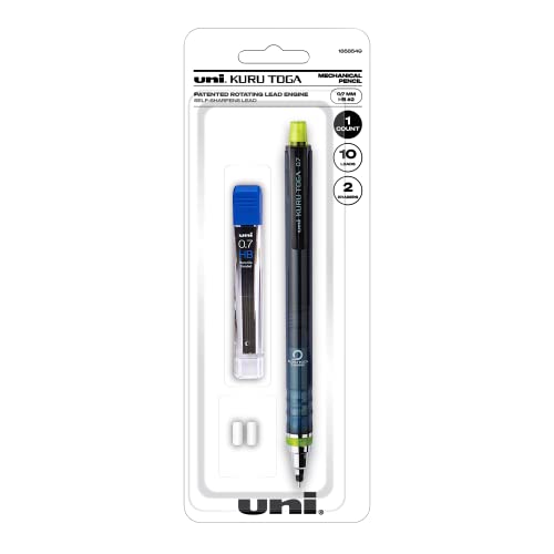 Mechanical Pencil with 0.7 mm Lead Refills & Pencil Erasers, HB #2