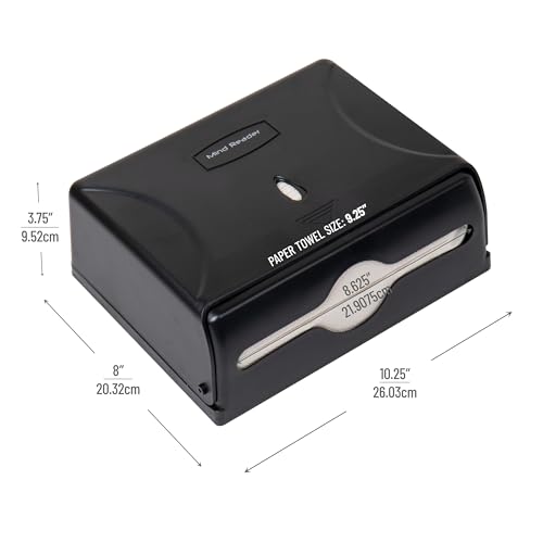 Paper Towel Dispenser, Tri-Fold Towel Holder, Restroom, Wall Mount, Bathroom, 10.25"L x 3.75"W x 8"H