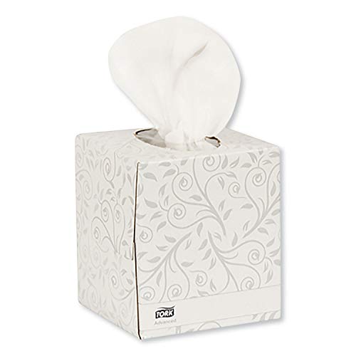 Tork Advanced Facial Tissue Flat/Cube Box White, Soft