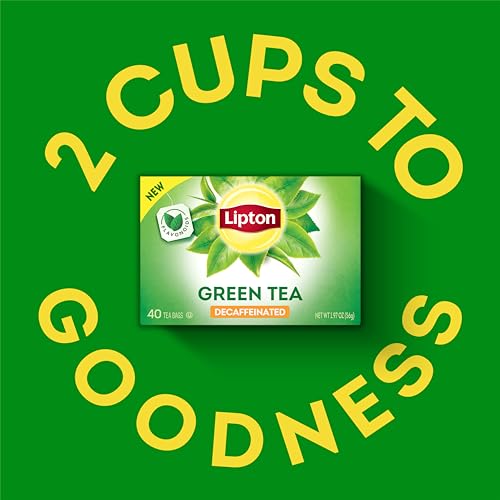 [240 Bags] Lipton Decaffeinated Green Tea Bags, Unsweetened Teabags, 40 tea bags x 6 boxes