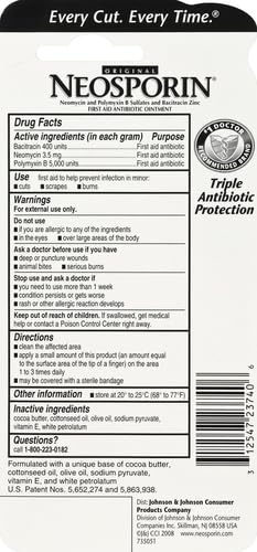 Neosporin Original First Aid Antibiotic Ointment with Bacitracin Zinc For Infection Protection, 0.5 or 1 Ounce