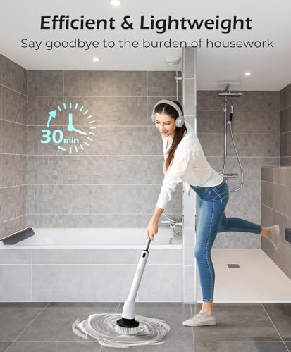 Electric Spin Scrubber, IPX7 Waterproof Bathroom Cleaner Brush