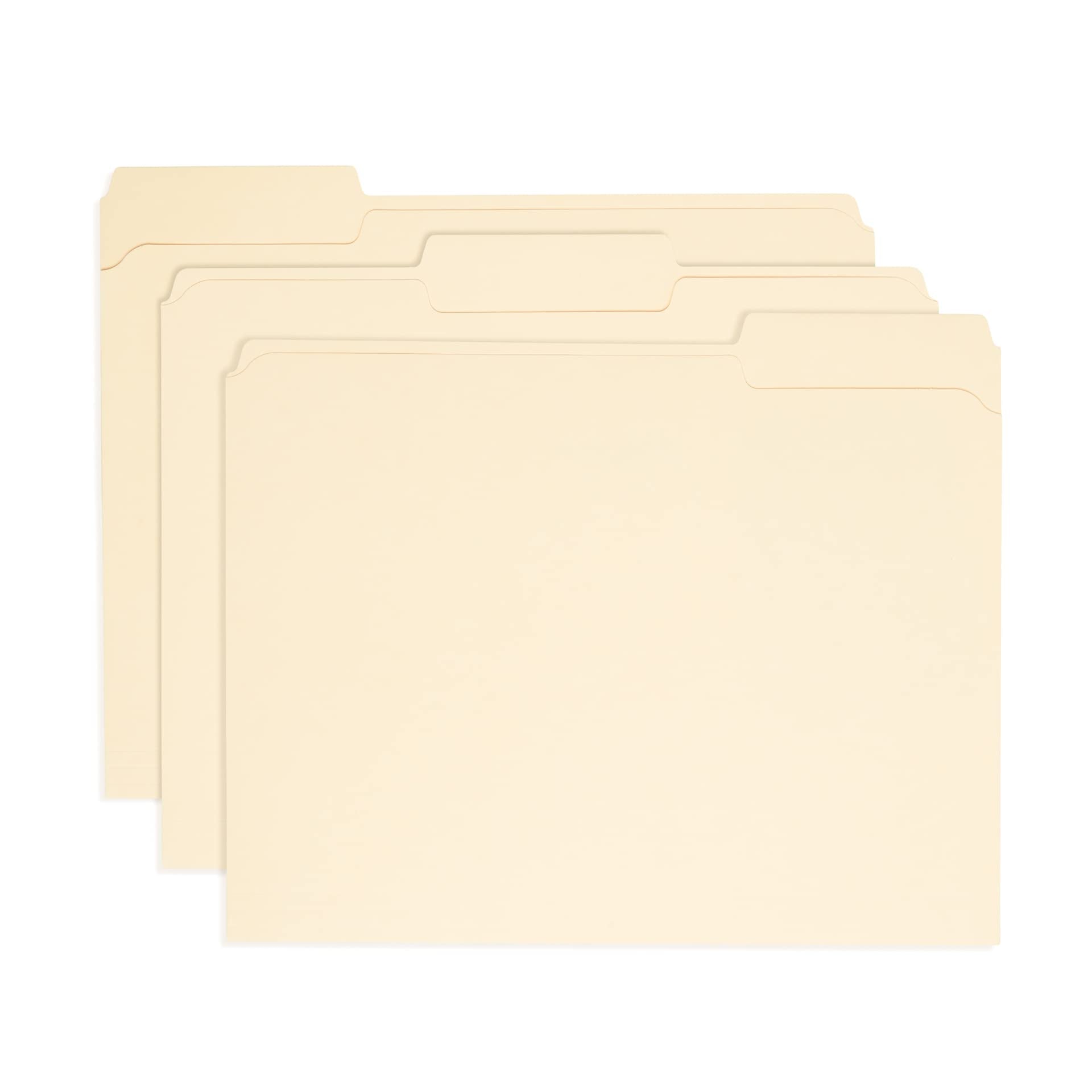 100 Reinforced File Folders, 1/3 Cut Tab, Letter Size, Manila, Heavy Duty 14PT Paper, 100 Pack