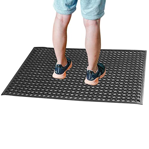 Non-Slip Black Rubber Door Mat Anti-Fatigue Floor Mats