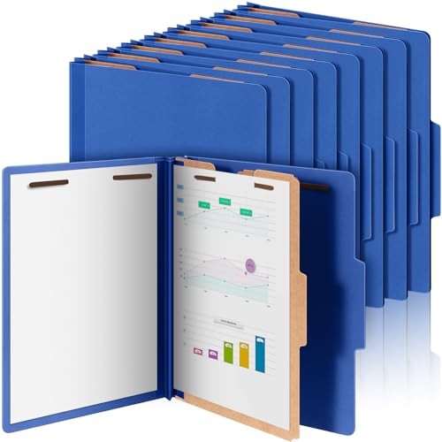 [24 Pack] 1 Divider Classification File Folder with Fastener Pressboard