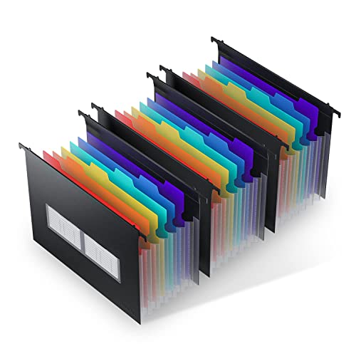 Plastic Expanding Hanging File Folders, 7 Innovative 1.2", Large Capacity - Letter / Legal size