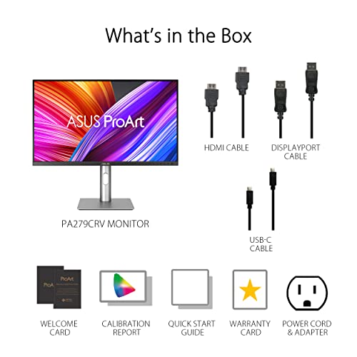 [24" / 27" Flat] ASUS ProArt Display Calman Verified, USB-C, Compatible with Laptop & Mac Monitor