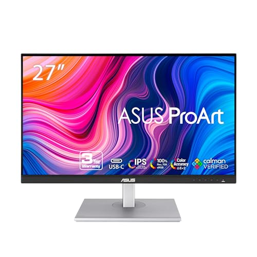 [24" / 27" Flat] ASUS ProArt Display Calman Verified, USB-C, Compatible with Laptop & Mac Monitor