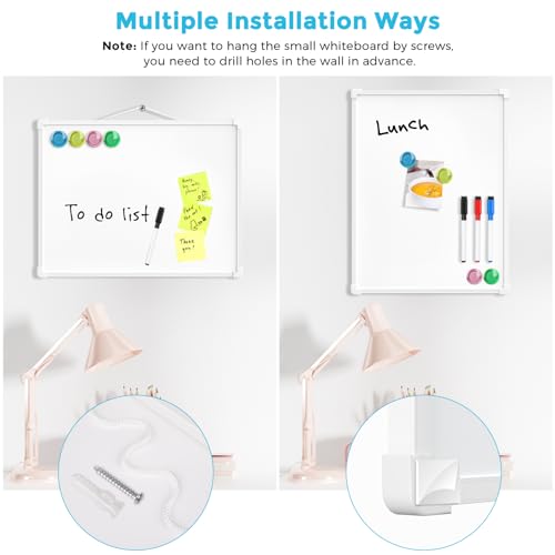 [1 Set] Double-Sided Dry Erase Board with 3 Markers, 4 Magnets, and 1 Eraser