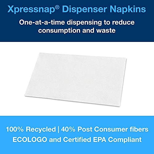 Xpressnap® White Dispenser Napkin N4, Advanced, Interfold 1-ply, 13" x 8.5", 12 x 500 napkins, DX900