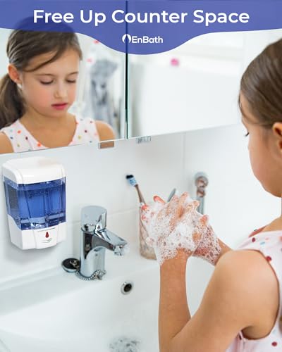 Automatic Wall Mounted Soap Dispenser for Bathroom (2-Pack White)