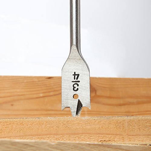 13-Piece Spade Drill Bit Set in SAE, Paddle Flat Bits for Woodworking, Nylon Storage Pouch Included