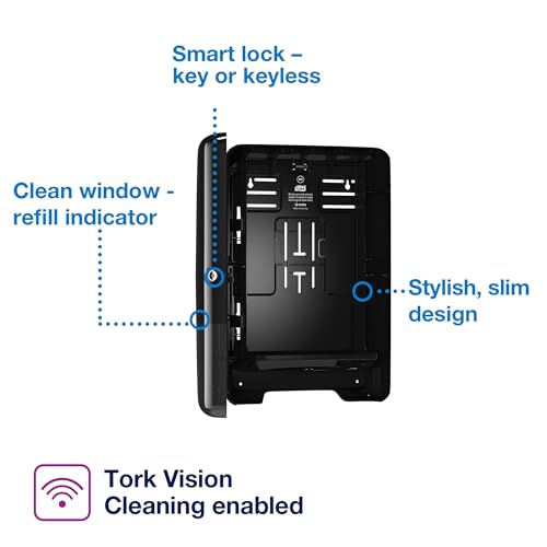 Multifold Hand Towel Dispenser Black H2, 250 Towels per Pack, 12 Packs