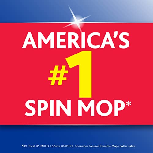 EasyWring Microfiber Spin Mop, Bucket Floor Cleaning System, Red, Gray