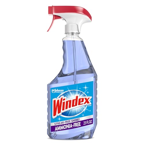 Windex Ammonia-Free Glass and Window Cleaner Spray Bottle, Crystal Rain Scent, 23 & 32 Fl Oz