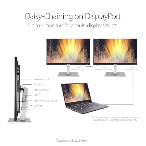 [24" / 27" Flat] ASUS ProArt Display Calman Verified, USB-C, Compatible with Laptop & Mac Monitor