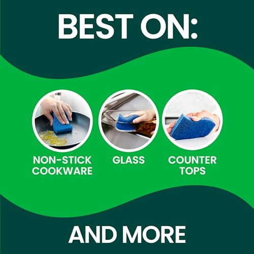 Scotch-Brite Zero Scratch Scrub Sponges, 6 Kitchen Sponges