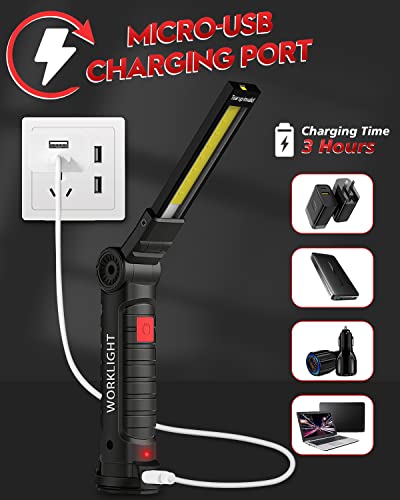 Rechargeable LED Work Light Grill Light with Magnetic Base 5 Modes 360° Rotate (2 or 4 Pack)