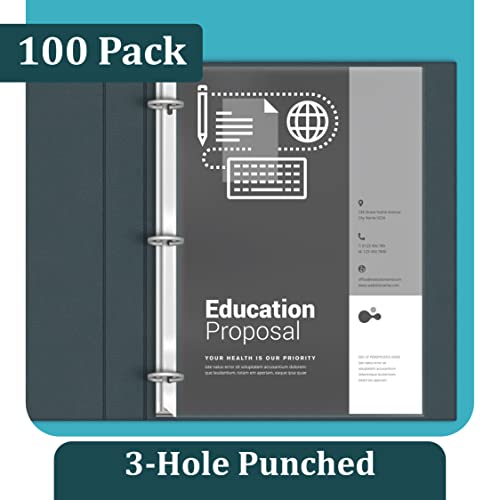 [100 Pack] Diamond Clear Sheet Protectors, 4 mils Strong,8.5 x 11", Top Load