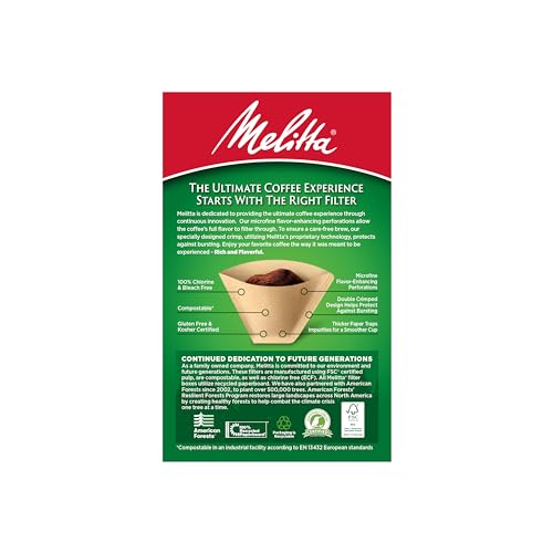 [600 CT] Melitta #2 Cone Coffee Filters for 2 to 6 Cup Electric Coffee Maker, 100 Counts x 6 Boxes