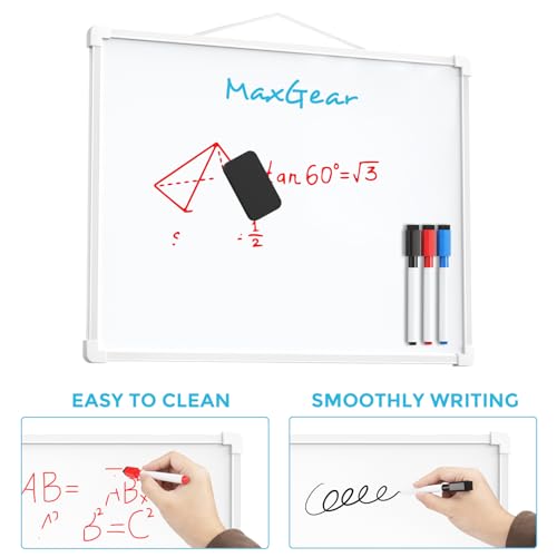 [1 Set] Double-Sided Dry Erase Board with 3 Markers, 4 Magnets, and 1 Eraser