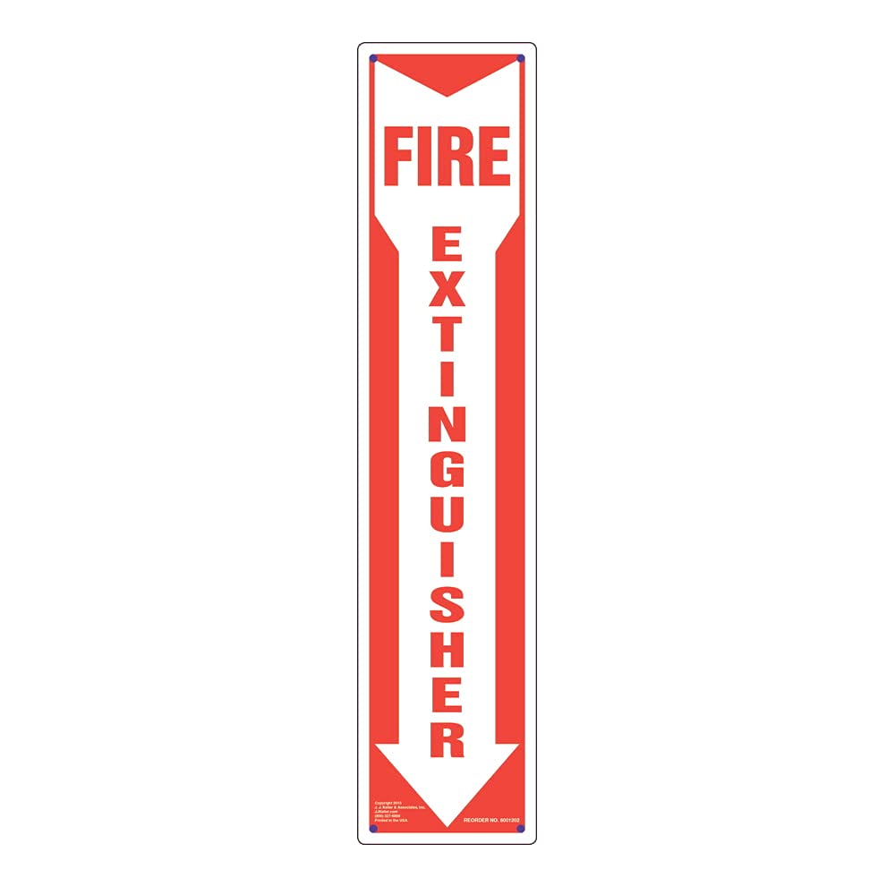 Fire Extinguisher Sign with Vertical Red & White Down Arrow 5-pk