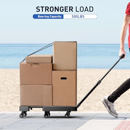 Folding Hand Truck, 500 LB Heavy Duty Luggage Cart