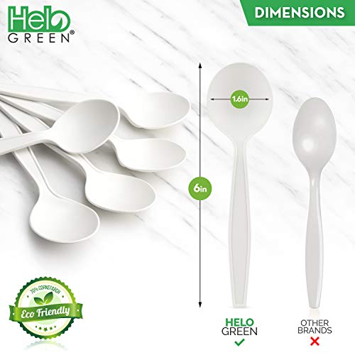 [50 PCS] 6" Eco-Friendly Disposable Soup Spoons