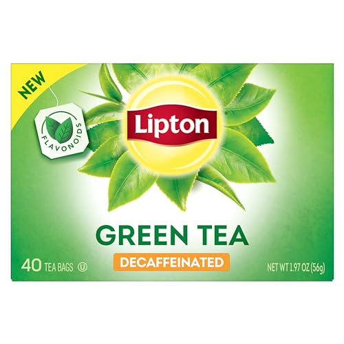 [240 Bags] Lipton Decaffeinated Green Tea Bags, Unsweetened Teabags, 40 tea bags x 6 boxes