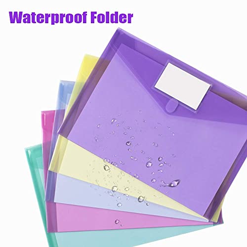 [5/10/24/36/48 Pack] Plastic Envelopes Clear Document File Folders - US Letter A4 Size