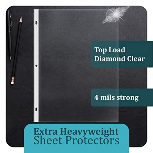 [100 Pack] Diamond Clear Sheet Protectors, 4 mils Strong,8.5 x 11", Top Load