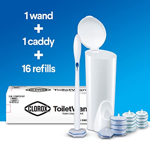 Clorox Toilet Cleaning System - ToiletWand, Storage Caddy, and 16 Heads