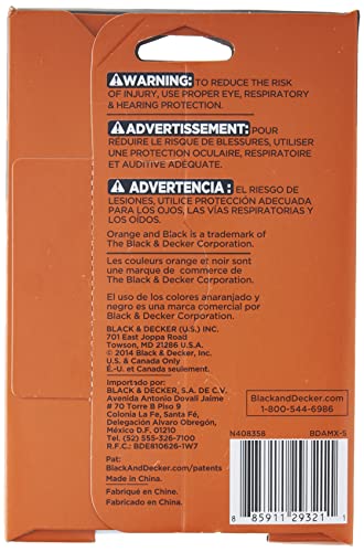BLACK+DECKER BDAMX-5 Mouse Assorted Sandpaper, 5 Pack / 12 Pack