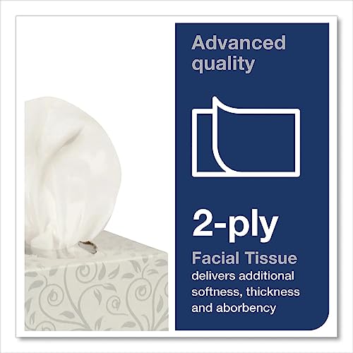 Tork Advanced Facial Tissue Flat/Cube Box White, Soft