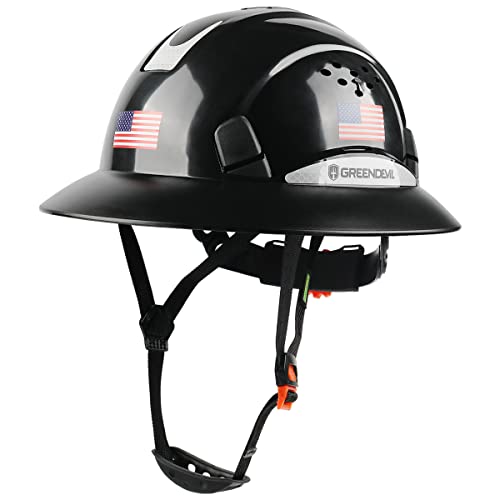 [1 Pack] Full Brim Hard Hat Vented Construction Safety Helmet OSHA Approved