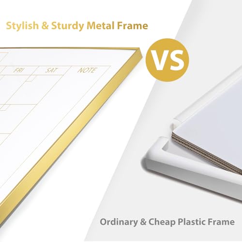[1 Set] Double Sided Monthly Calendar Whiteboard with Cork Strip Set, 16" x 12"
