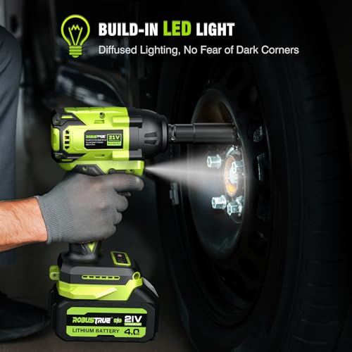 Robustrue Cordless Impact Wrench, Brushless 1/2 inch Impact Wrench