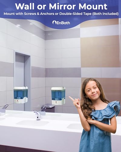 Automatic Wall Mounted Soap Dispenser for Bathroom (2-Pack White)