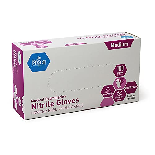 [100 / 1000 PCS] MedPride Powder-Free Nitrile Exam Gloves
